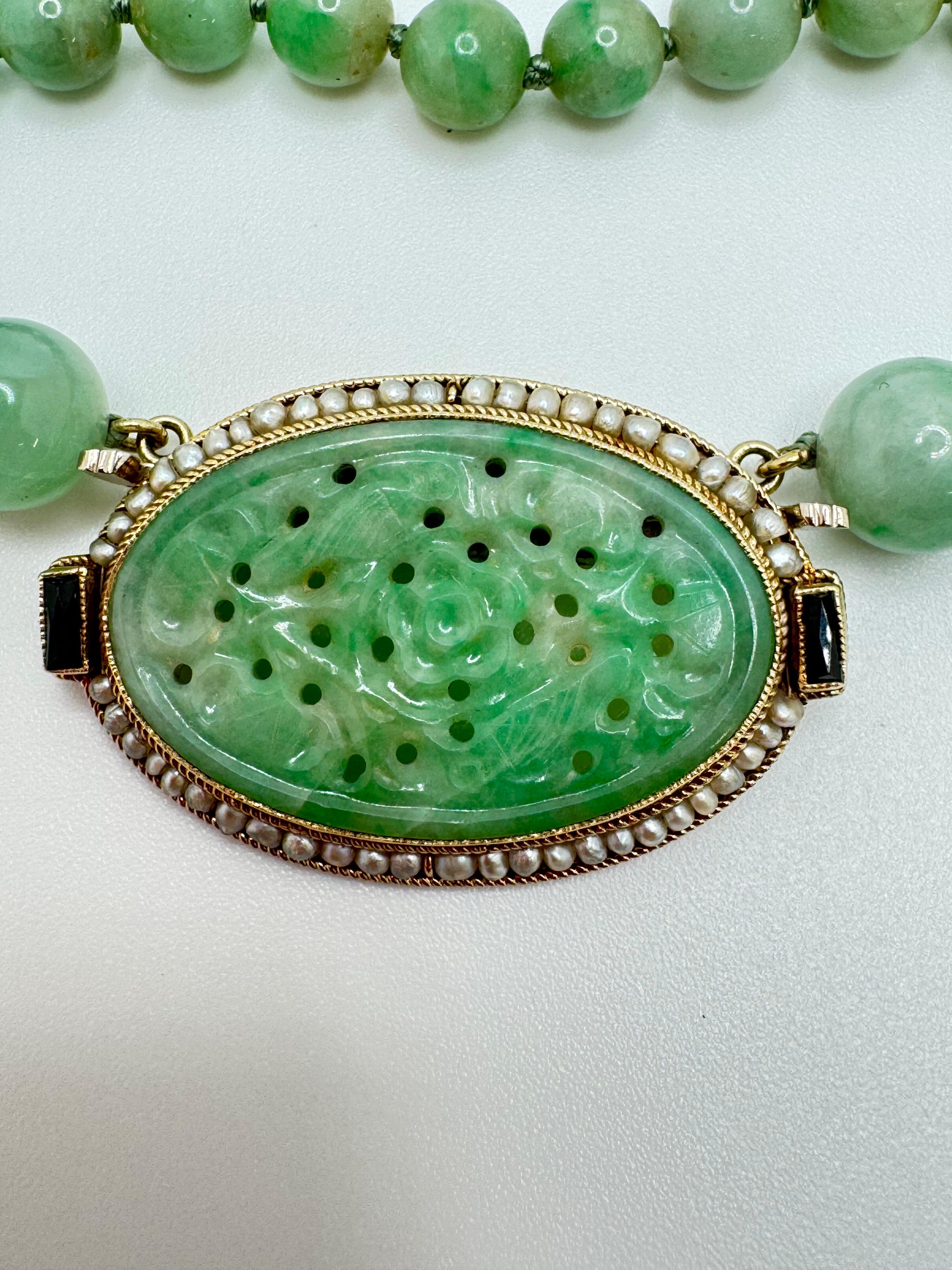 Taglio ovale Verdant Harmony Multi-Strand Beaded Necklace in vendita