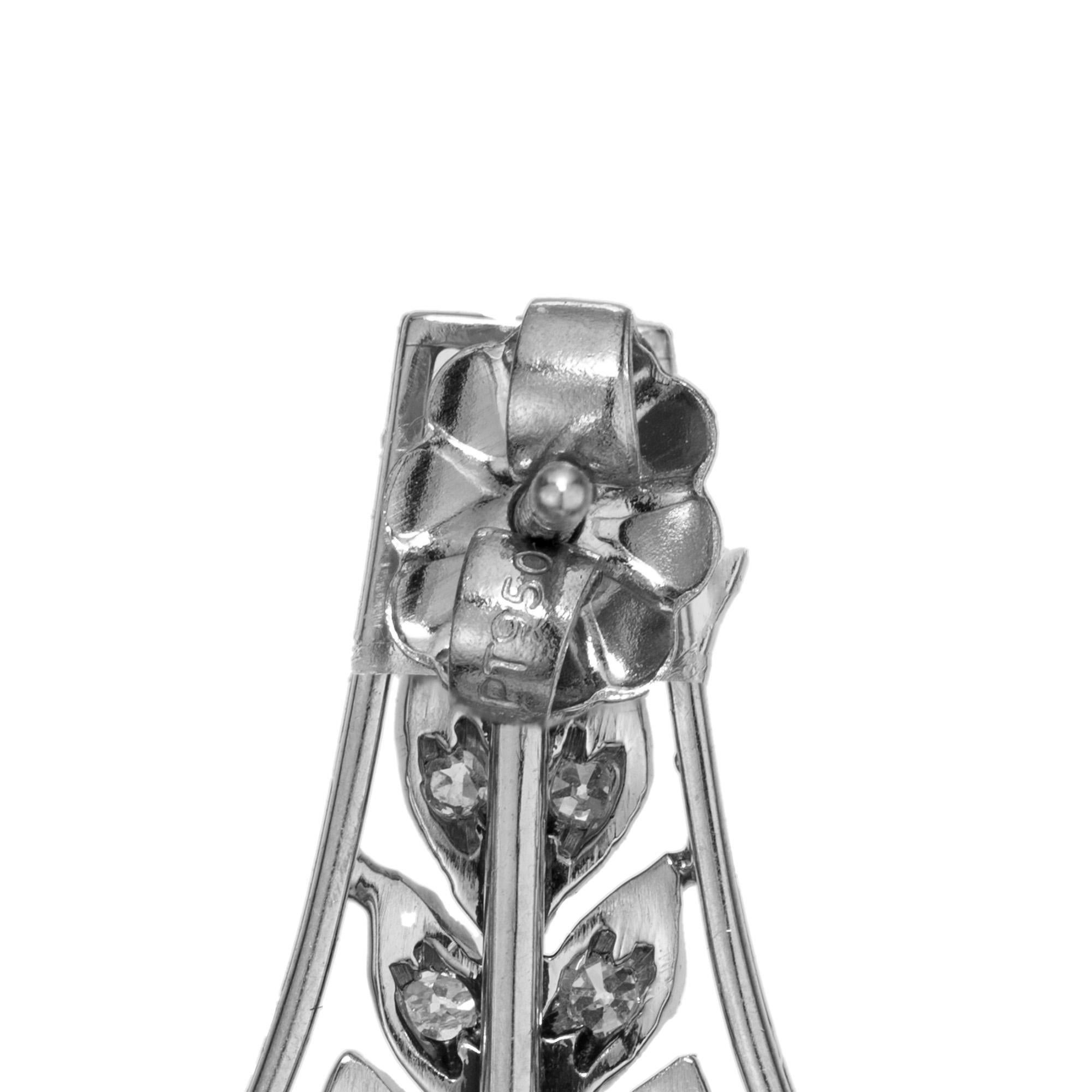 Women's Natural Jadeite Jade Pearl Diamond Art Deco Platinum Dangle Earrings For Sale