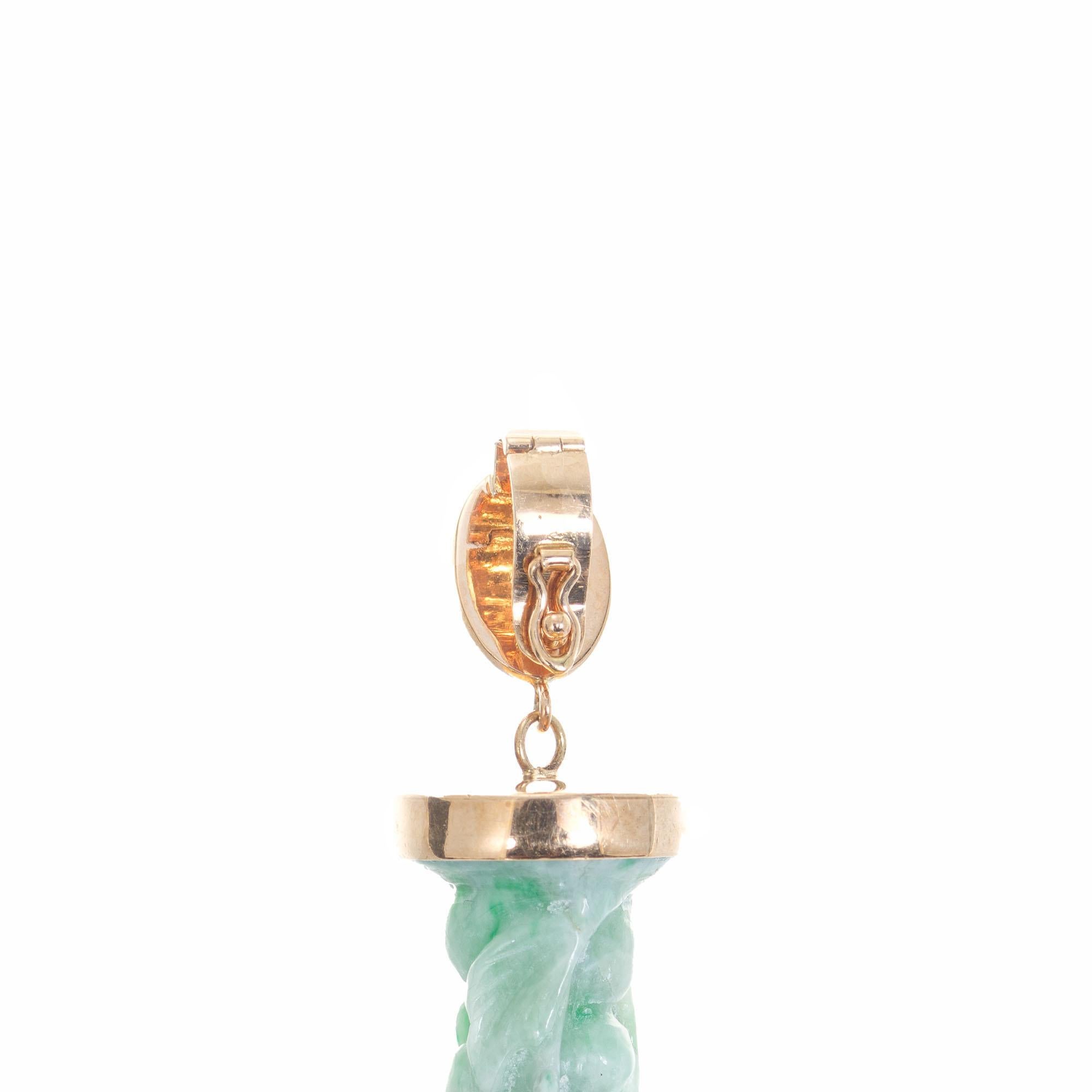 Uncut Natural Jadeite Jade Rose Gold Pendant Enhancer For Sale