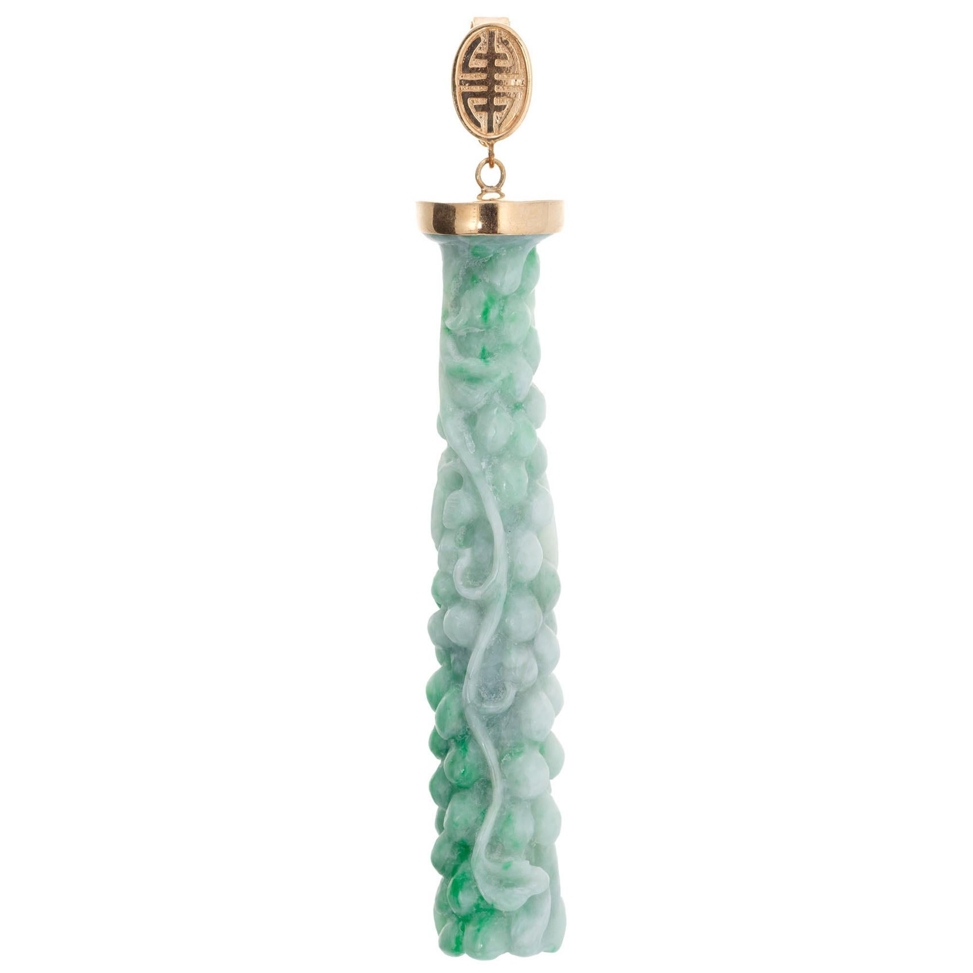 Natural Jadeite Jade Rose Gold Pendant Enhancer For Sale at 1stDibs | jade  rose pendant