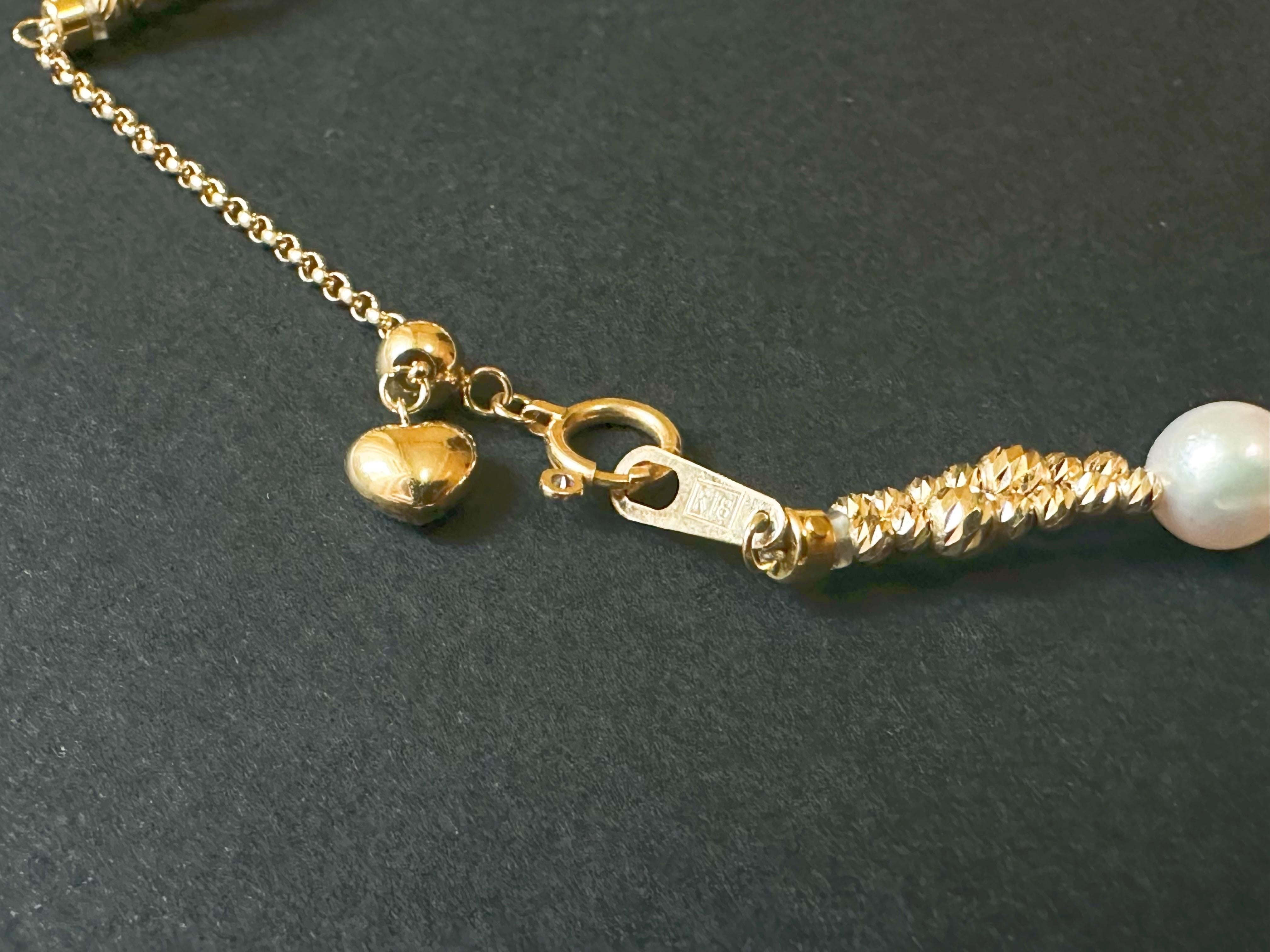 Certified Natural Japan Akoya Pearl Double Strand 18K Gold Necklace For Sale 4