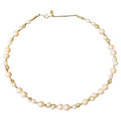 Certified Natural Japan Akoya Pearl Double Strand 18K Gold Necklace