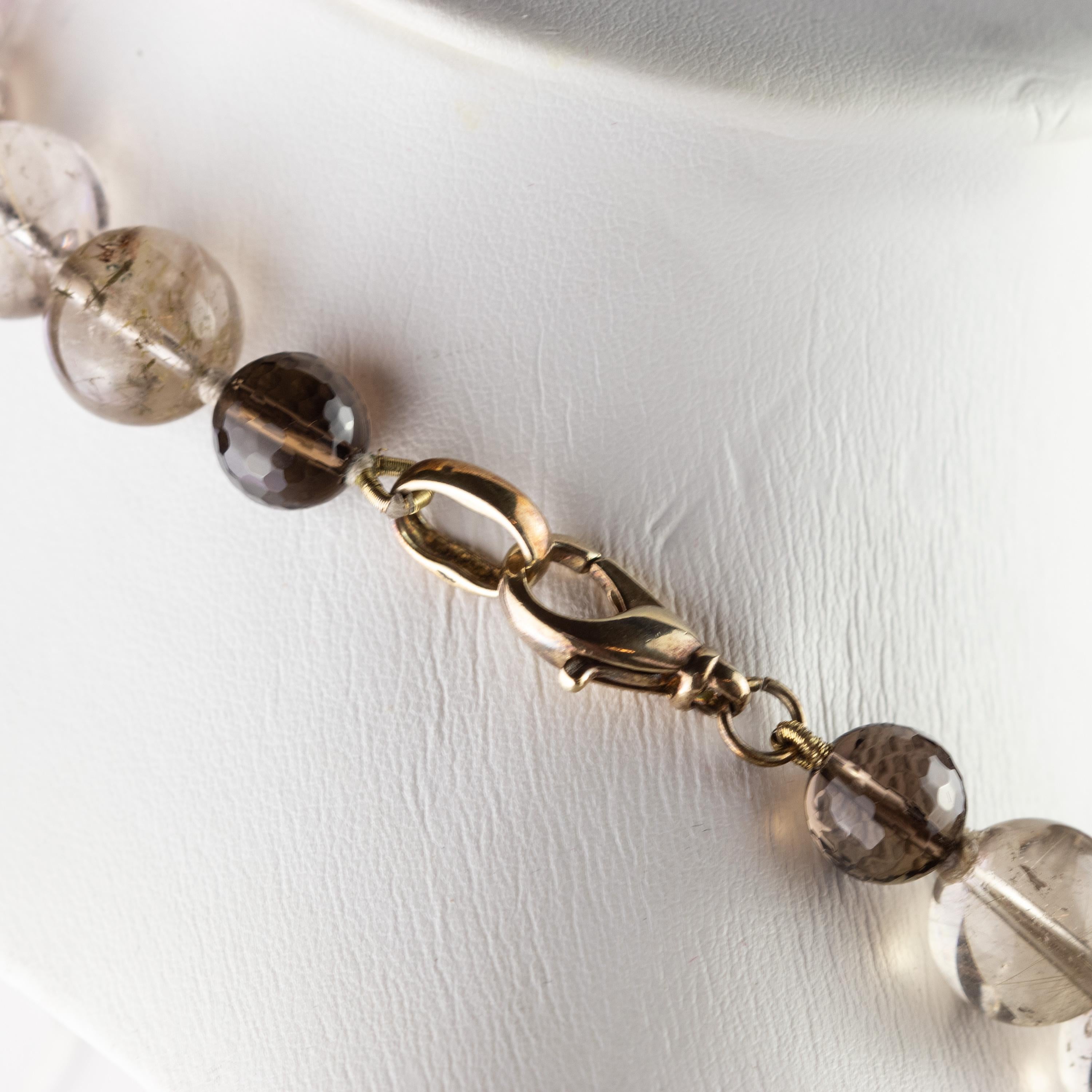 Collana di perline in quarzo diaspro 925 in argento sterling, stile Art Déco in vendita 3