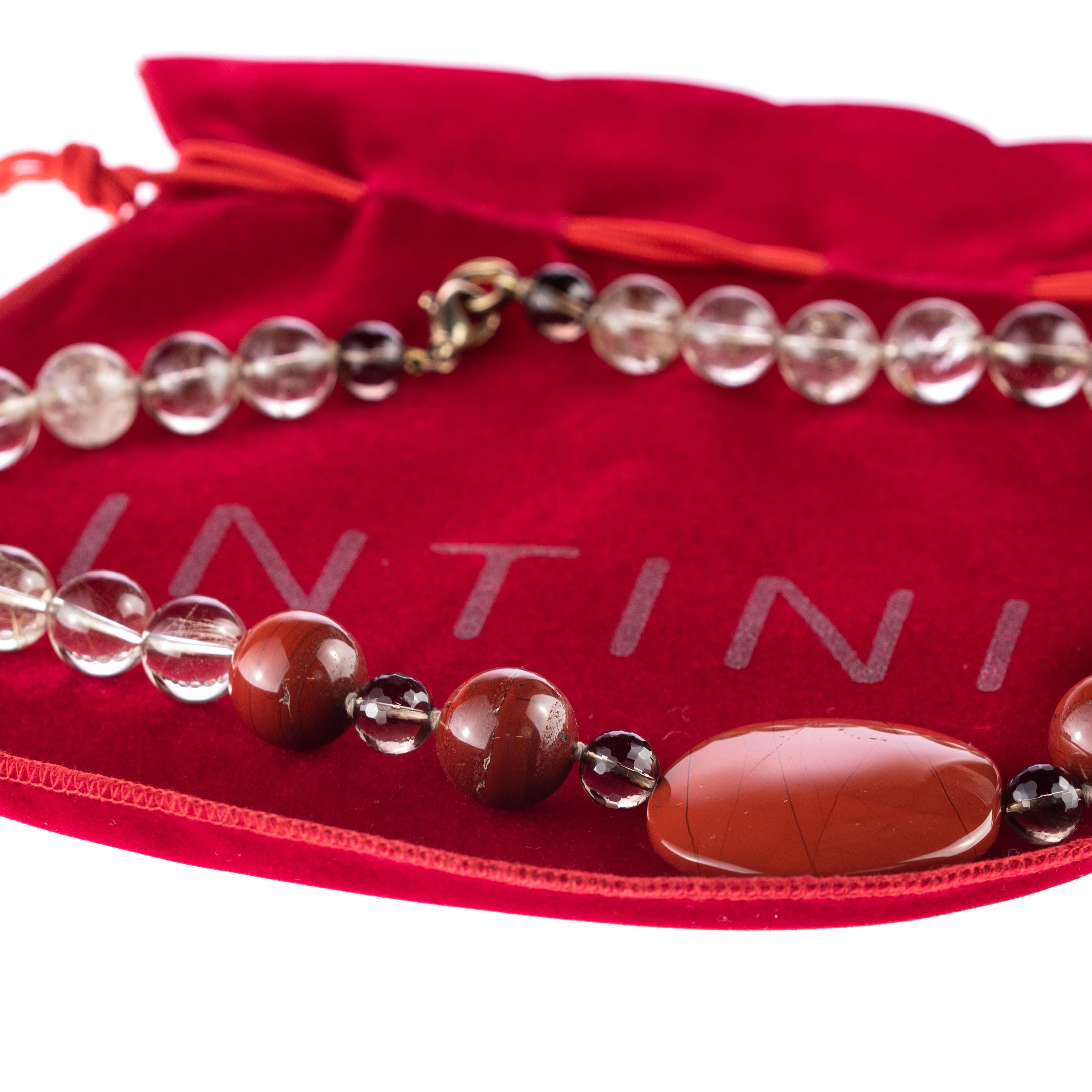 Collana di perline in quarzo diaspro 925 in argento sterling, stile Art Déco in vendita 4