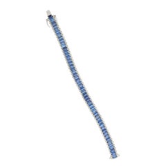 Natural 20.95cts Kyanite & 1.26cts Diamond Bracelet in 14k Gold