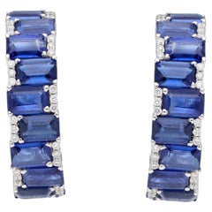 Natural Kyanite & Diamond Gold earring in 14k