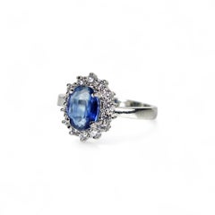Natural Kyanite Halo Ring