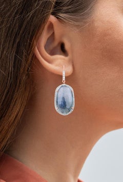 Orecchini pendenti di labradorite naturale 28 carati in argento placcato oro rosa 14k