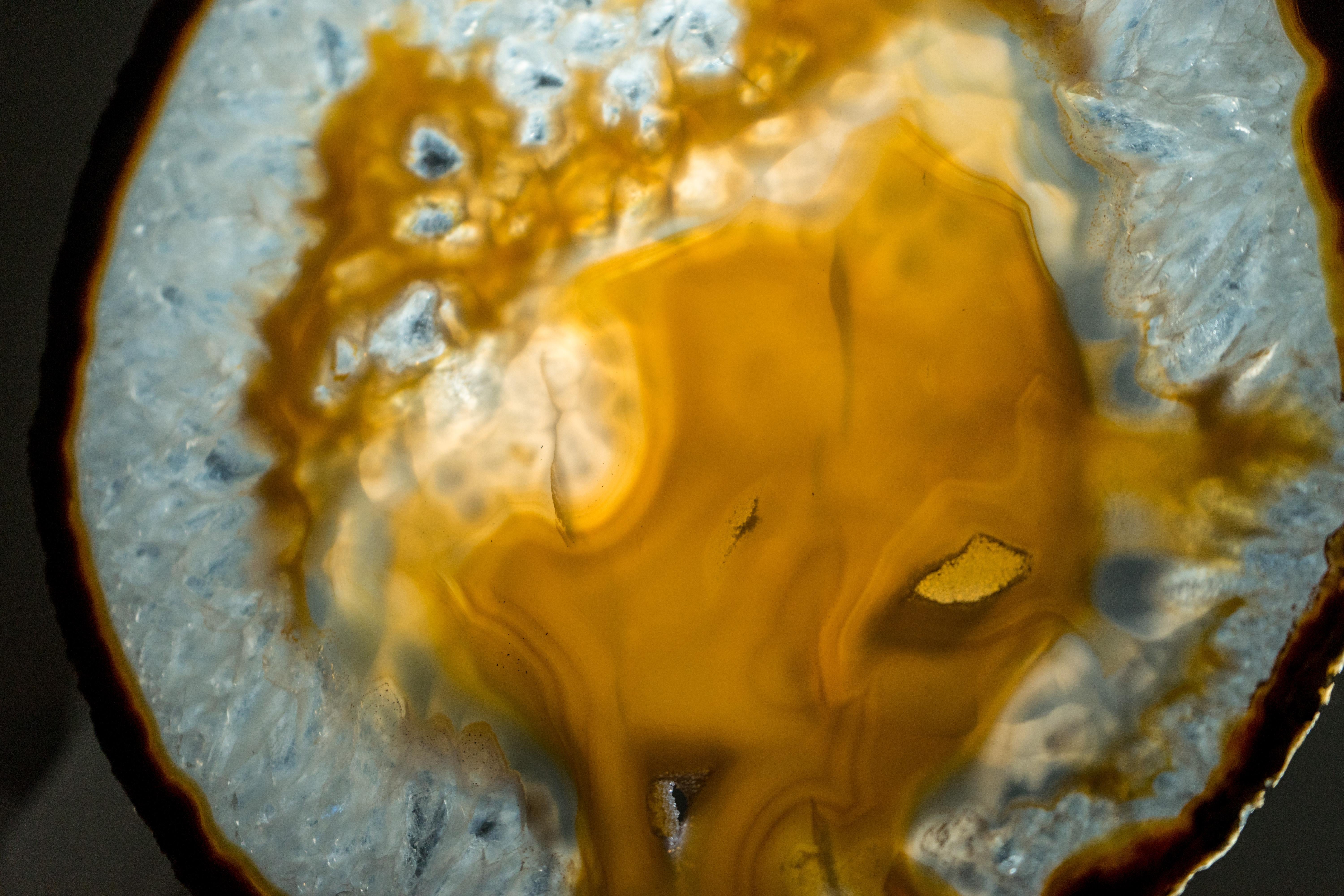 lice en dentelle naturelle avec dessins de calcédoine Nebula et cristal transparent en vente 4