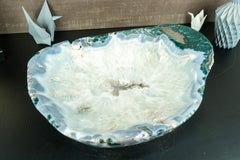 Natural Lace Agate with Amethyst and Rock Crystal Large Decorative Bowl