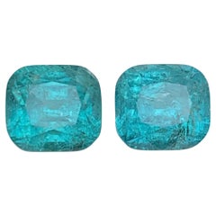 Natural Lagoon Tourmaline Pair 9.02 Ct Cushion Cut Loose Gemstones for Earrings