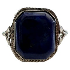 Natürlicher Lapislazuli und filigraner Ring