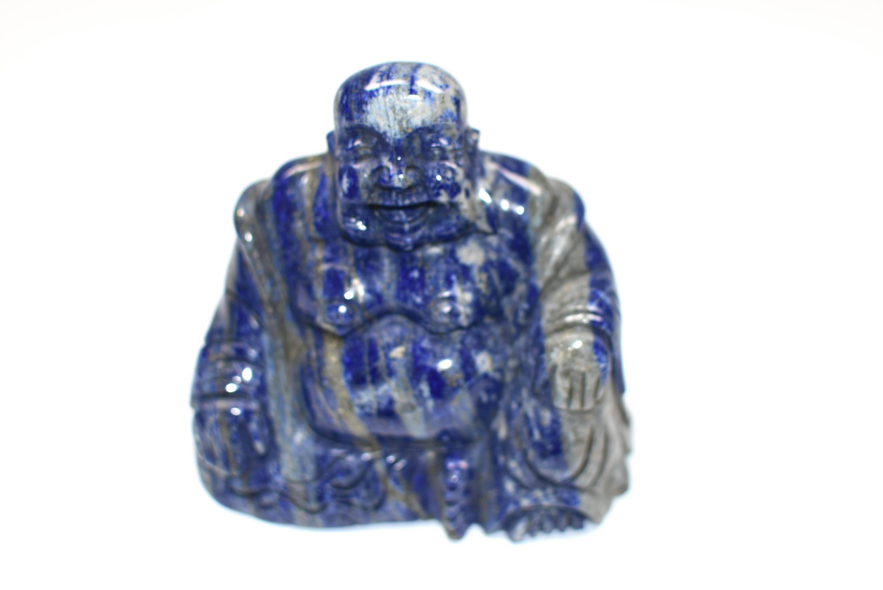 Natural Lapis Lazuli Buddha, Hand-Carved Happy Buddha 11