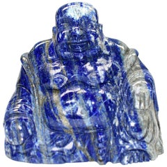 Natural Lapis Lazuli Buddha, Hand-Carved Happy Buddha