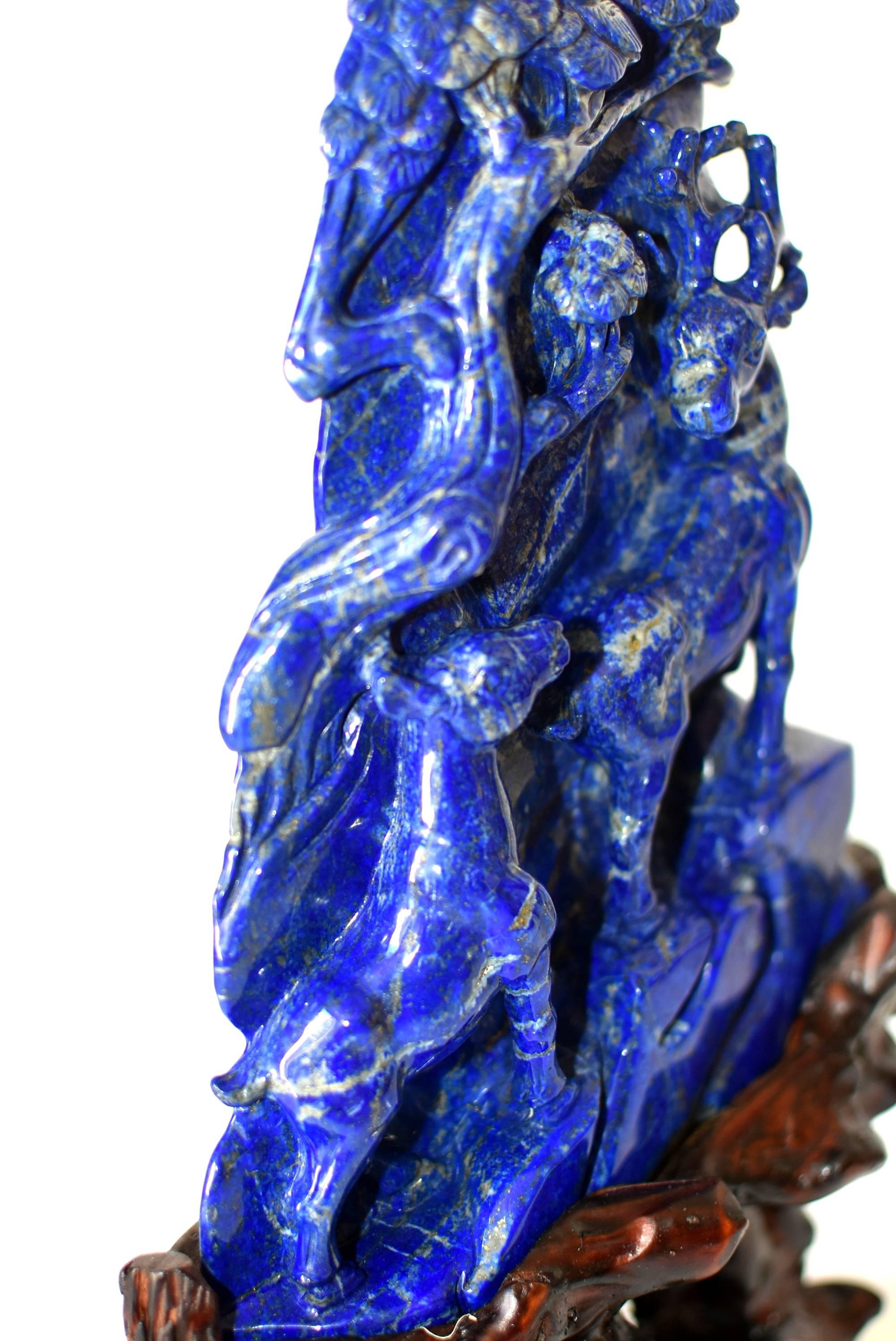 Natural Lapis Lazuli Deer, Bluest, 4.4 lb, Hand-Carved 4