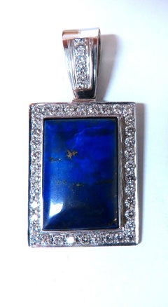 Pendentif en lapis-lazuli naturel et diamants, 14 carats*