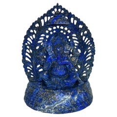 Lapis-lazuli Ganesh de qualité supérieure finement sculpté 