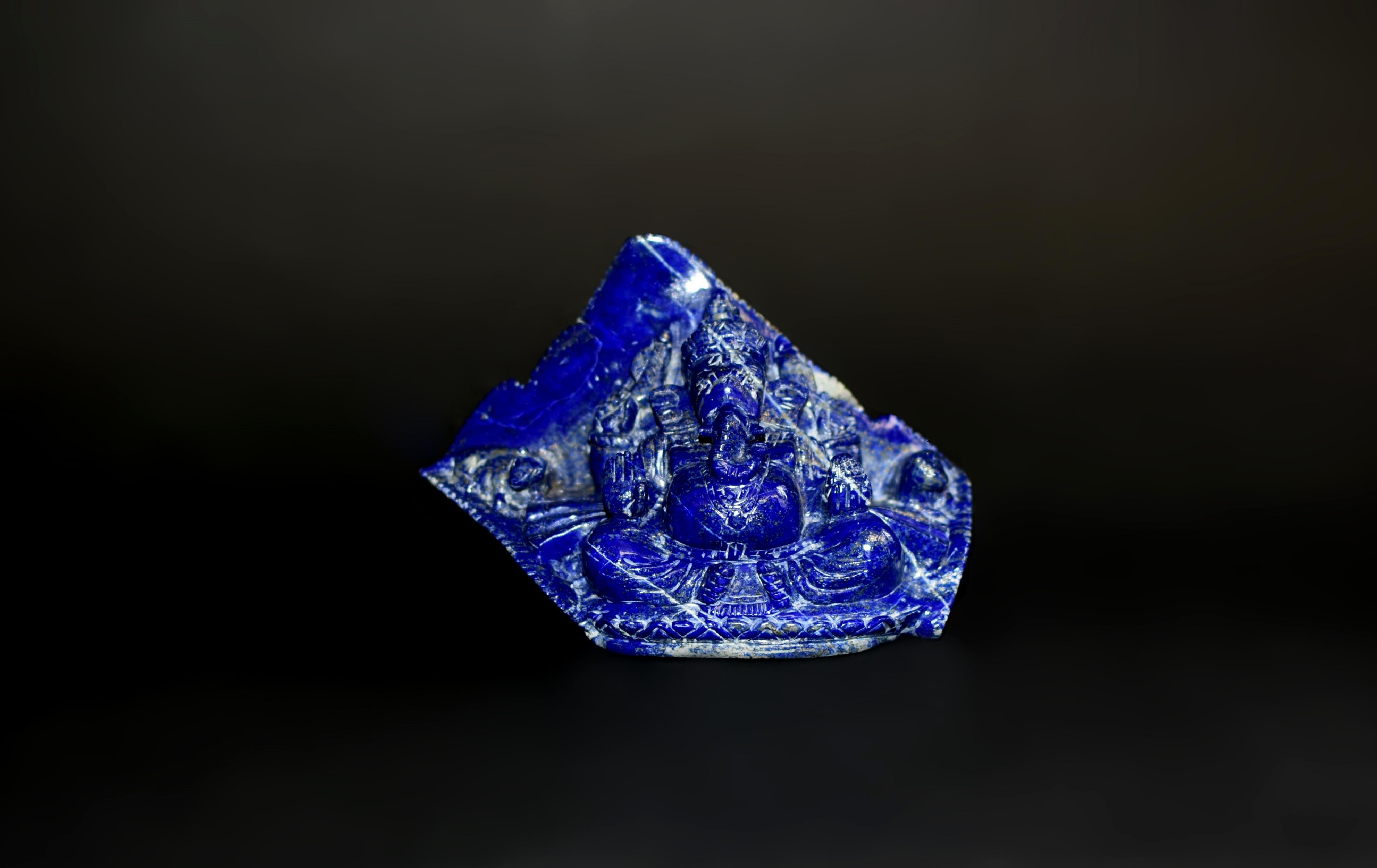 Indian Natural Lapis Lazuli Ganesha For Sale