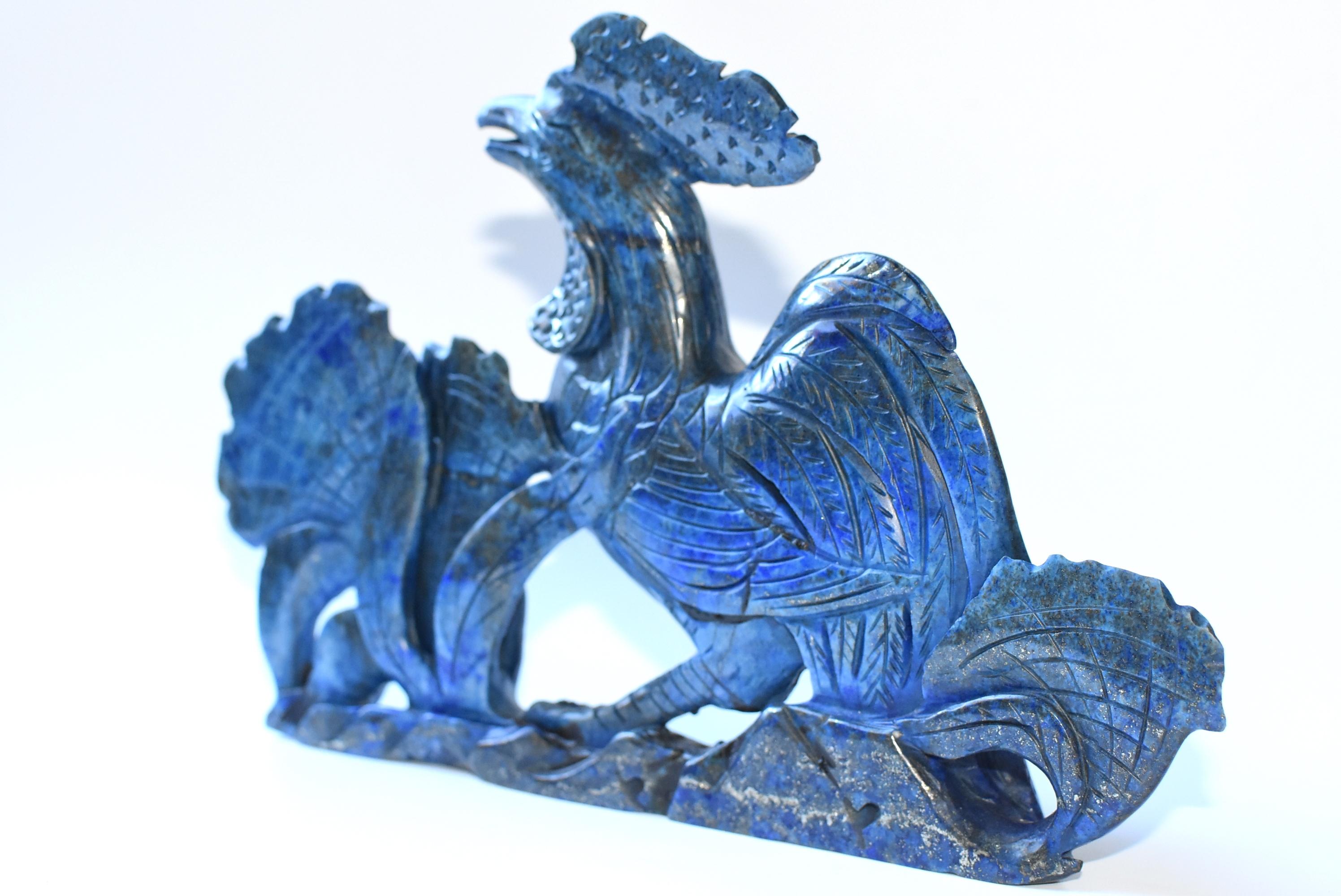 Natural Lapis Lazuli Rooster Sculpture 3