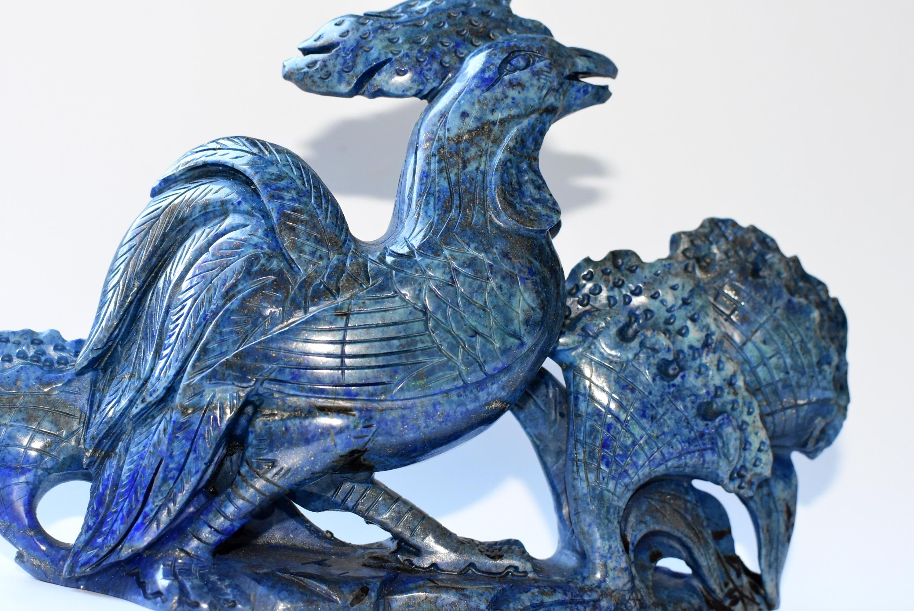 Natural Lapis Lazuli Rooster Sculpture 4