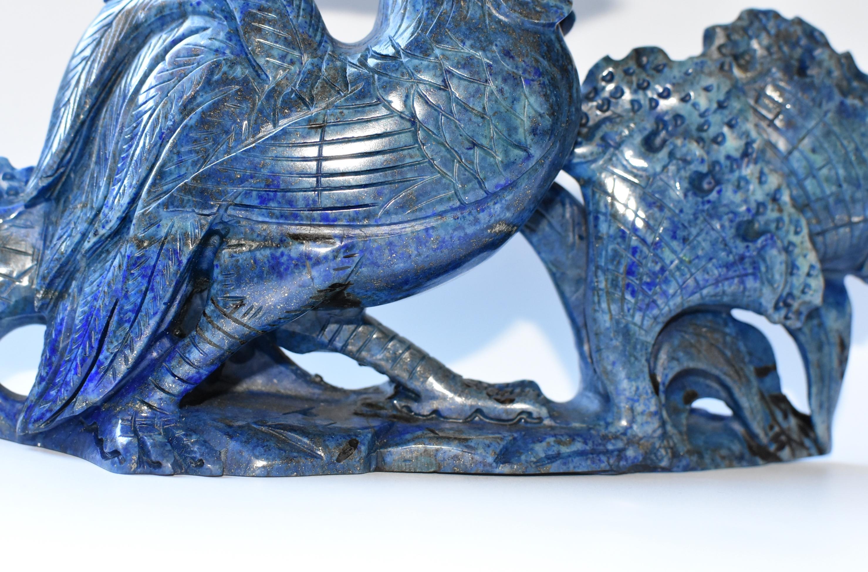 Natural Lapis Lazuli Rooster Sculpture 5