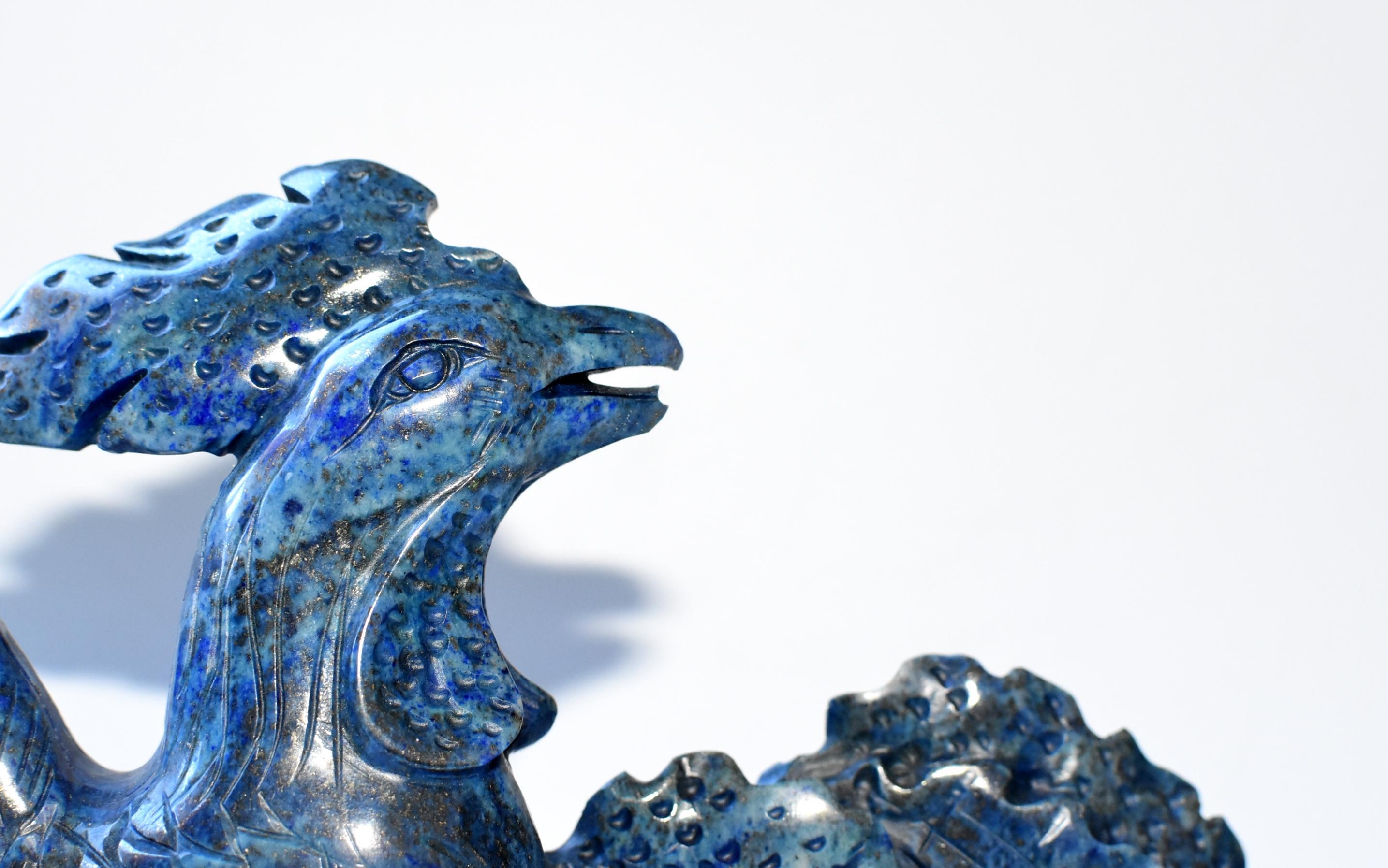 Natural Lapis Lazuli Rooster Sculpture 7