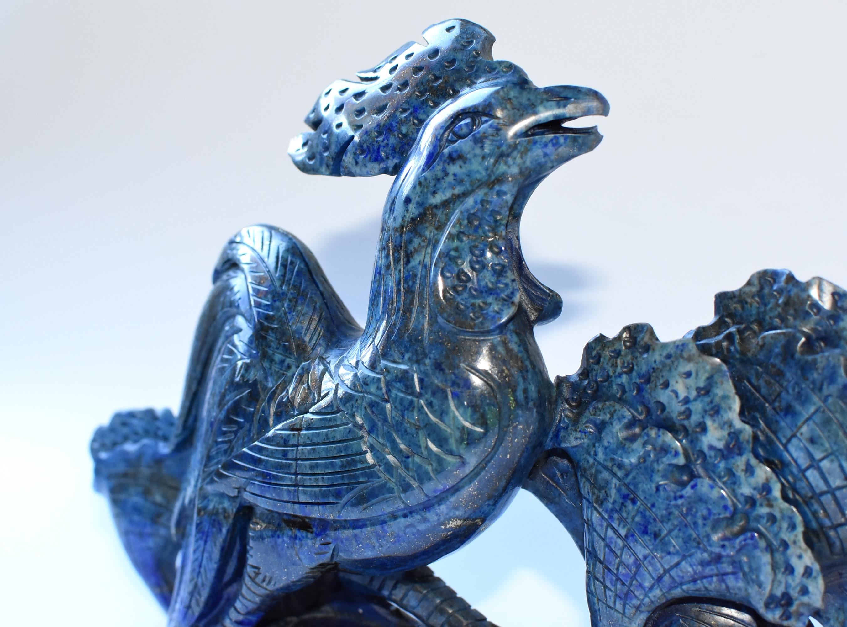 Natural Lapis Lazuli Rooster Sculpture 9
