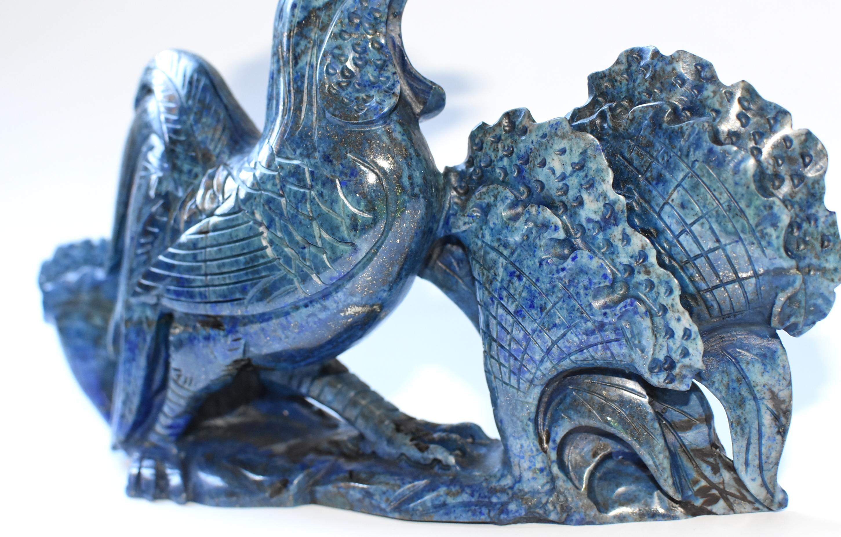 Natural Lapis Lazuli Rooster Sculpture 10