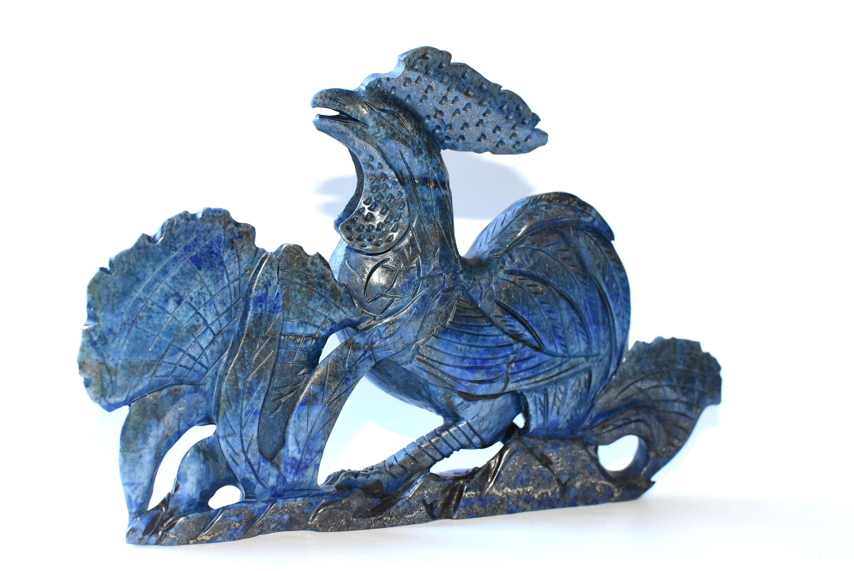 Afghan Natural Lapis Lazuli Rooster Sculpture