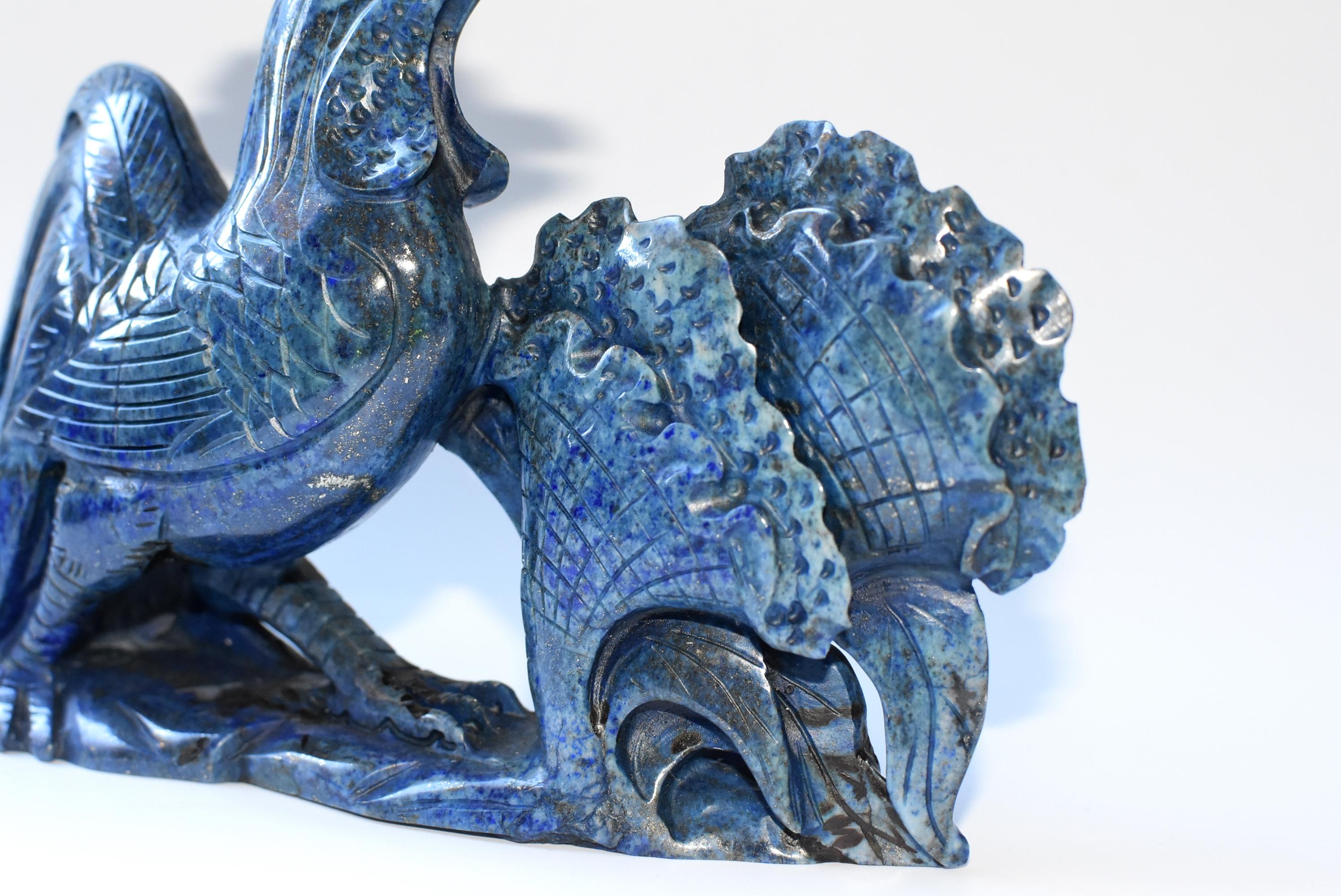 Natural Lapis Lazuli Rooster Sculpture 1