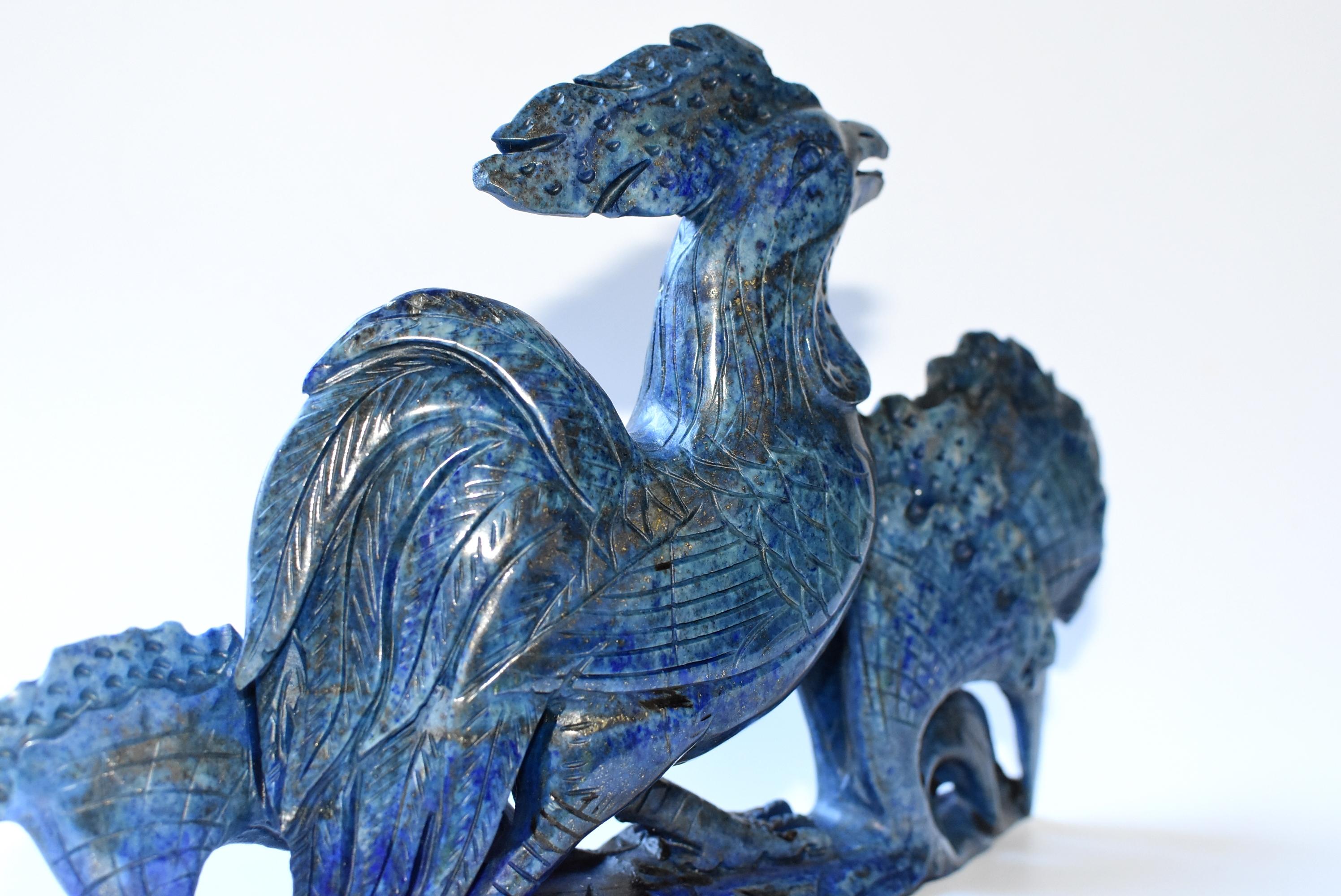 Natural Lapis Lazuli Rooster Sculpture 2