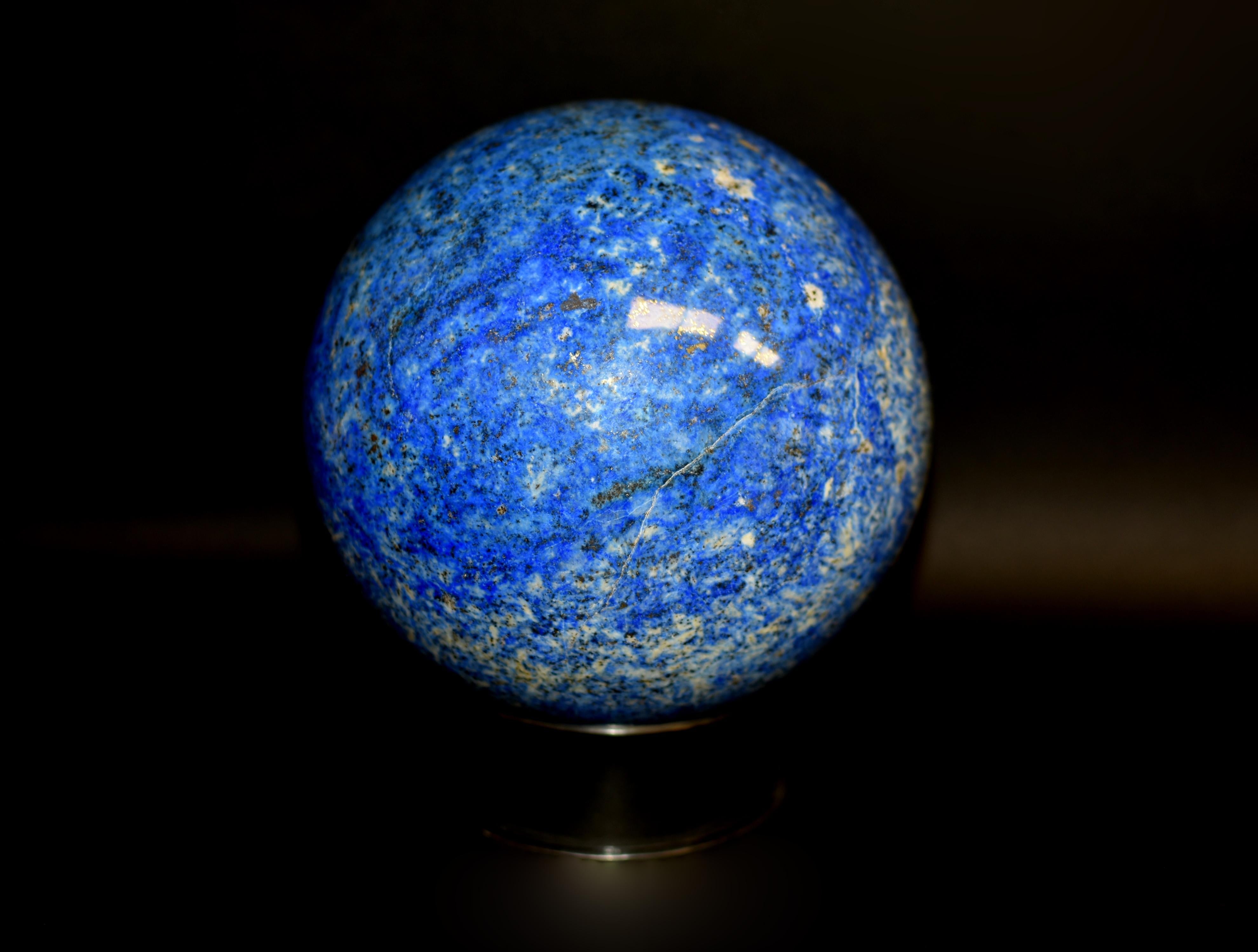 Carved Natural Lapis Lazuli Sphere Galaxy 19 lb 7
