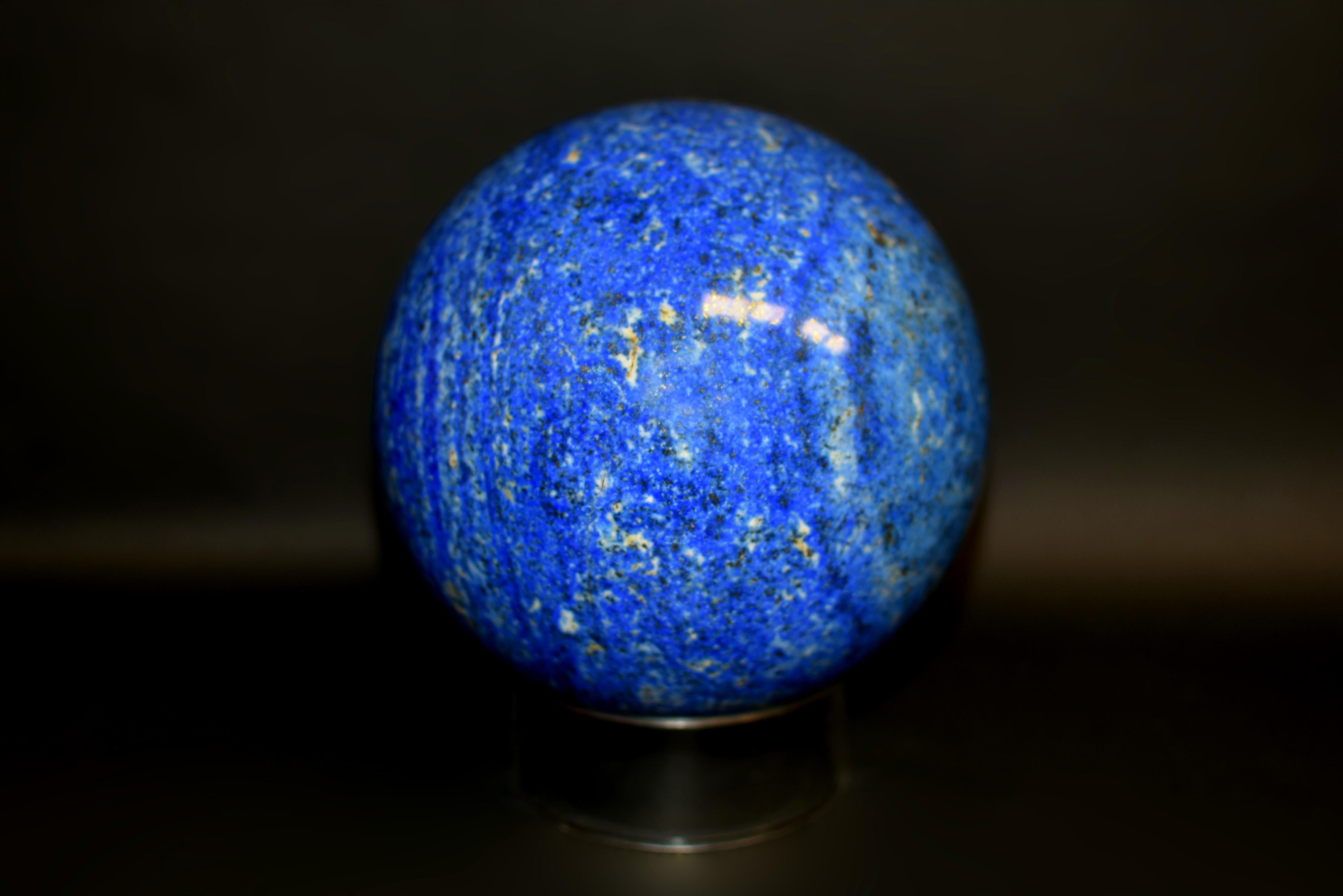 Contemporary Natural Lapis Lazuli Sphere Galaxy 19 lb 7