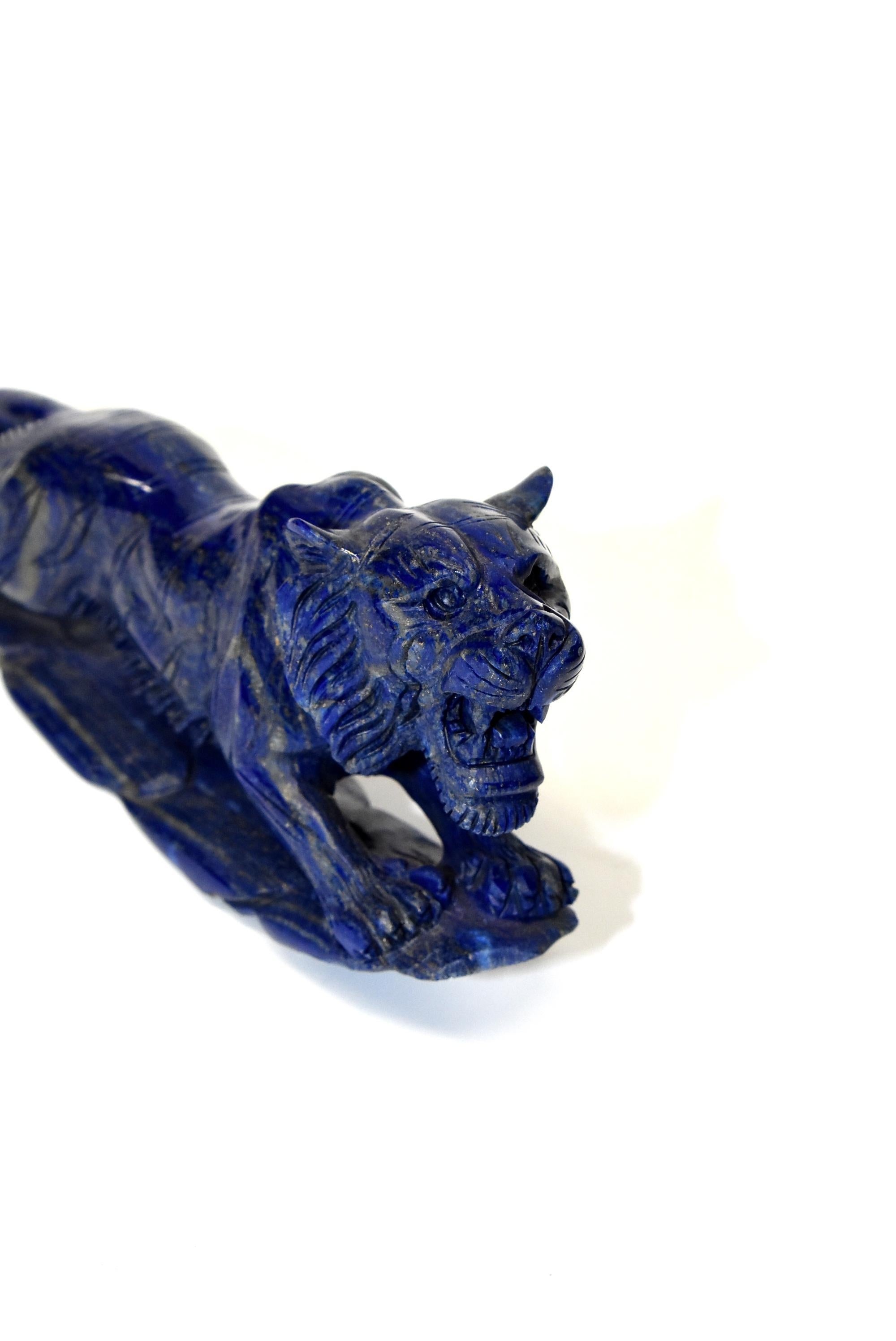 Natural Lapis Lazuli Tiger Sculpture 6