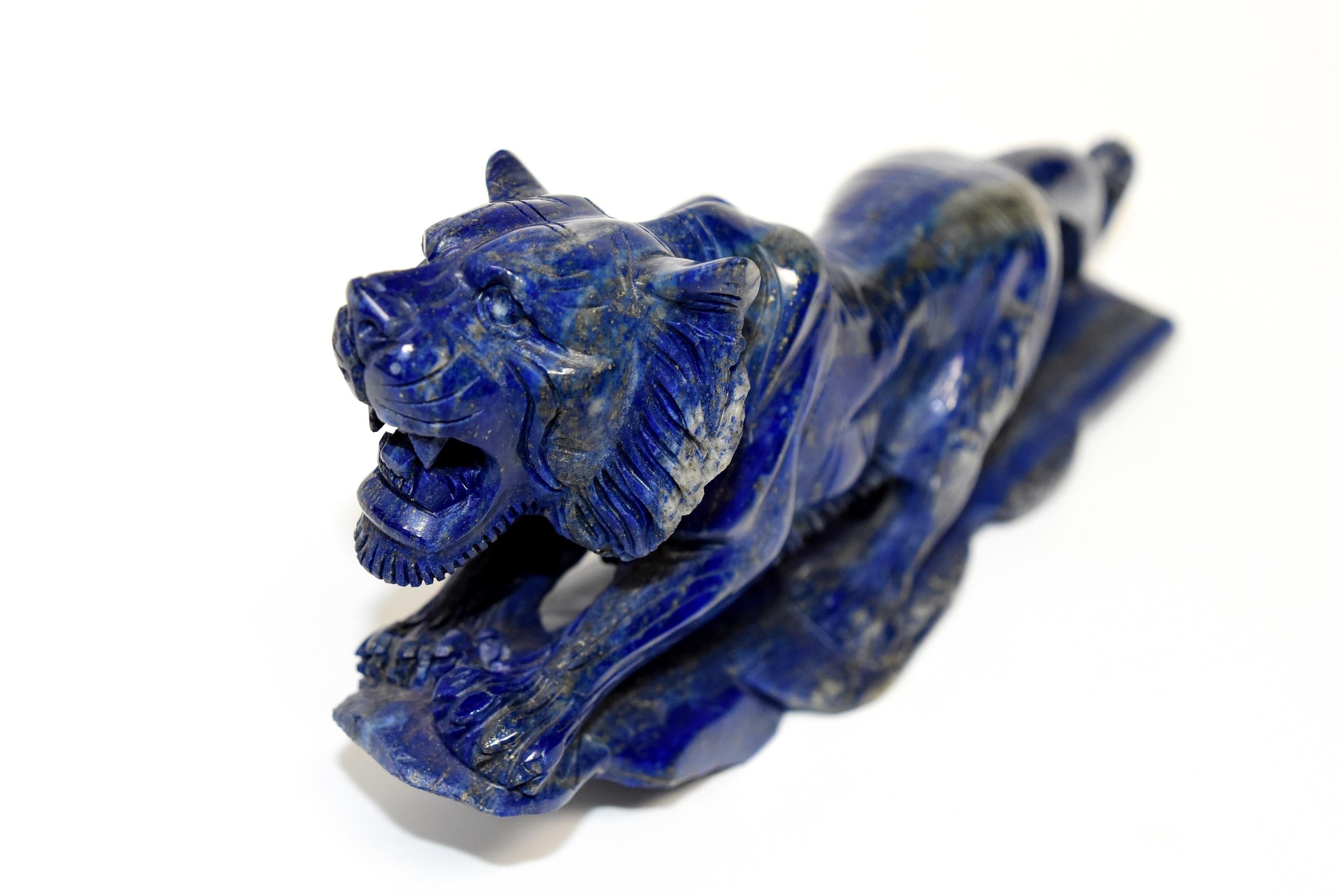 Natural Lapis Lazuli Tiger Sculpture 9