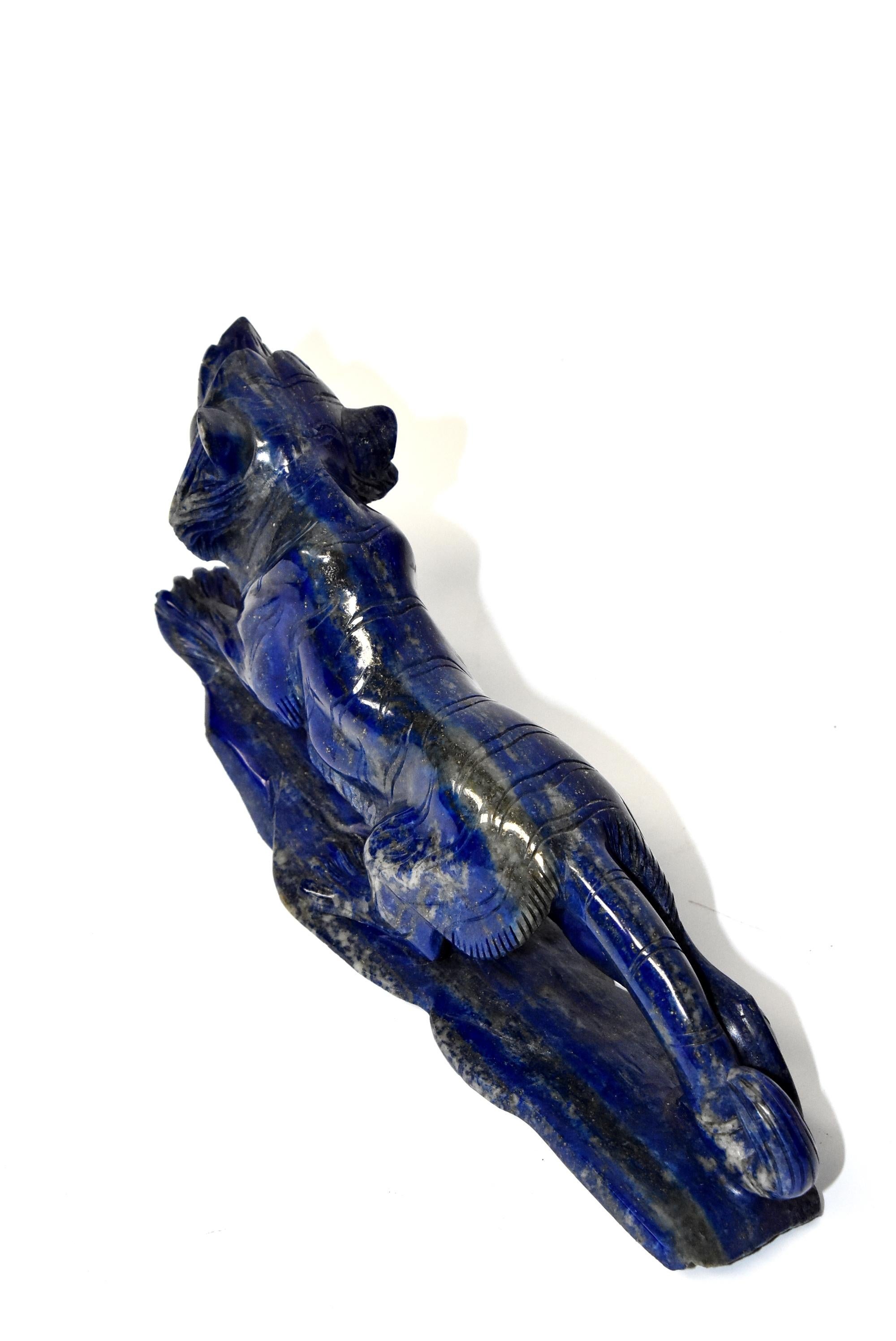 Natural Lapis Lazuli Tiger Sculpture 10