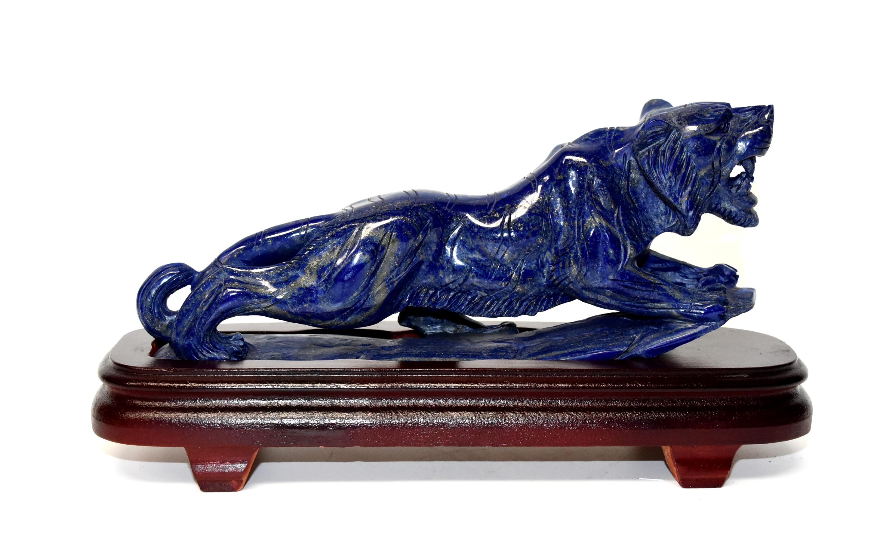 Natural Lapis Lazuli Tiger Sculpture 13