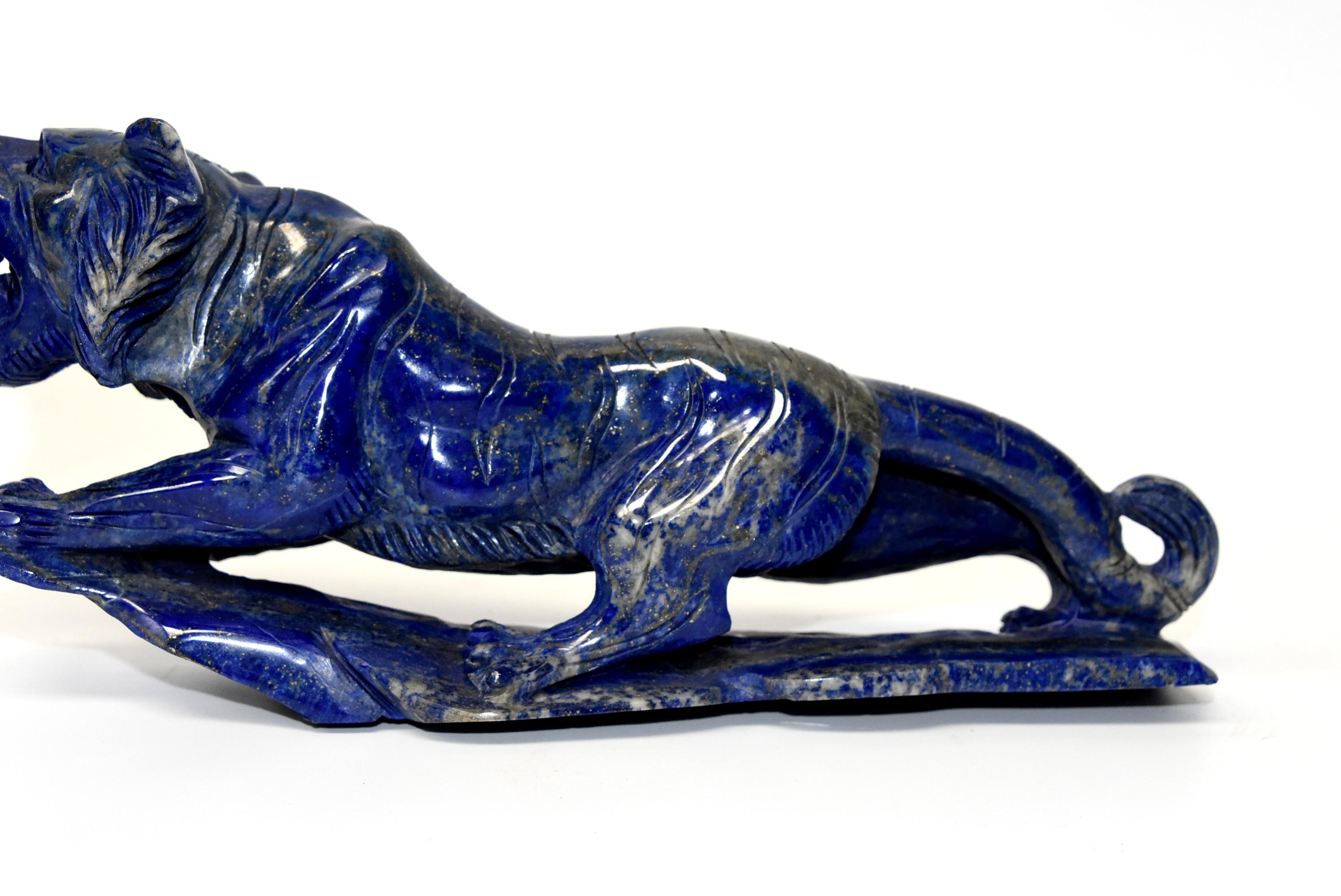 Natural Lapis Lazuli Tiger Sculpture 1