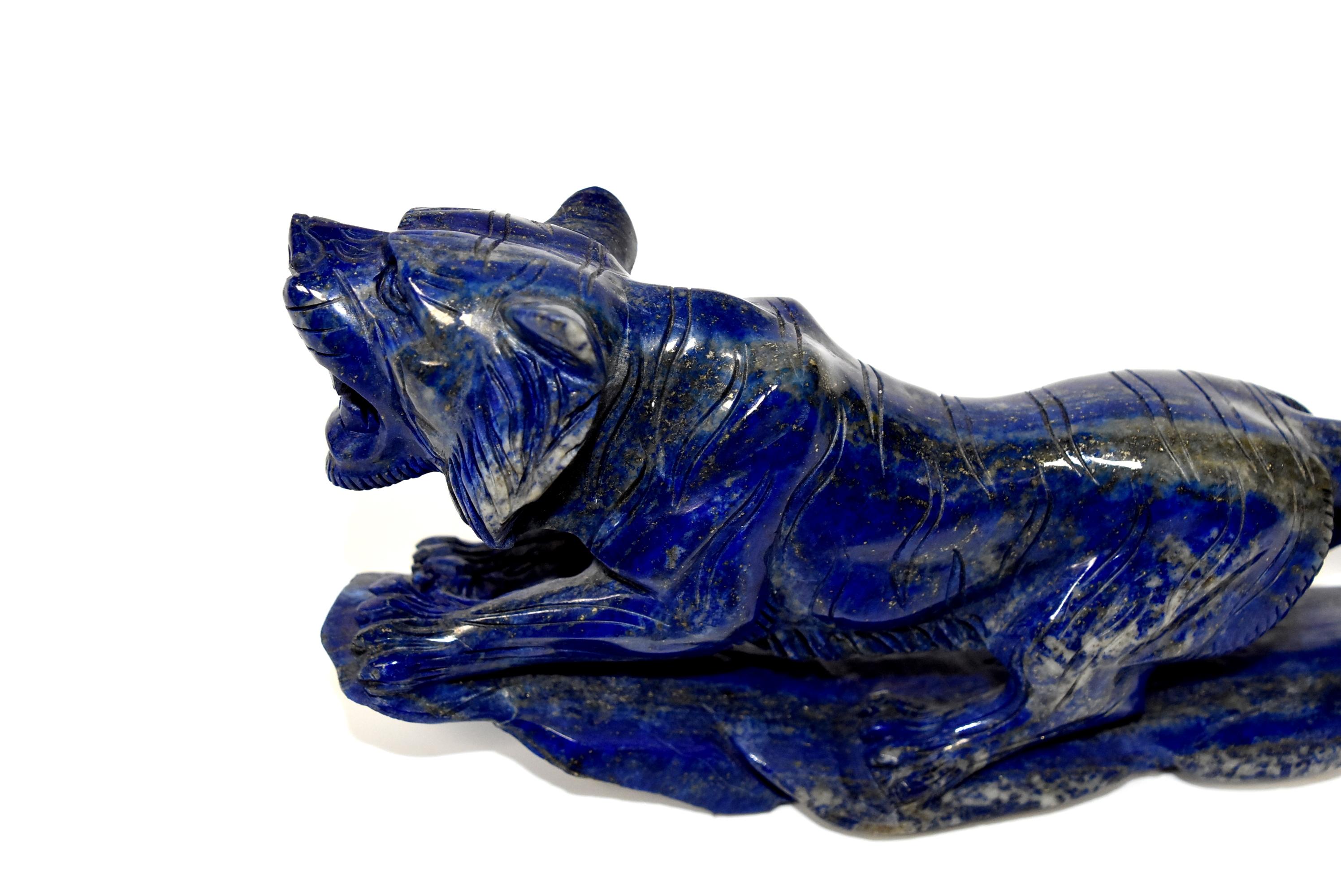 Natural Lapis Lazuli Tiger Sculpture 2