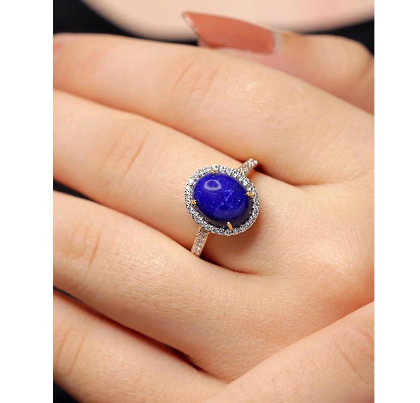 Anello di Lapis naturale in oro 14 carati In condizioni Nuovo in vendita a jaipur, IN