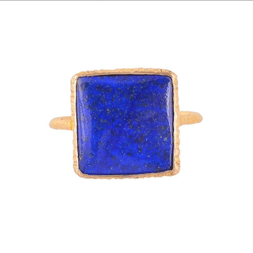 Natural Lapis Ring 18K gold In condizioni Nuovo in vendita a jaipur, IN