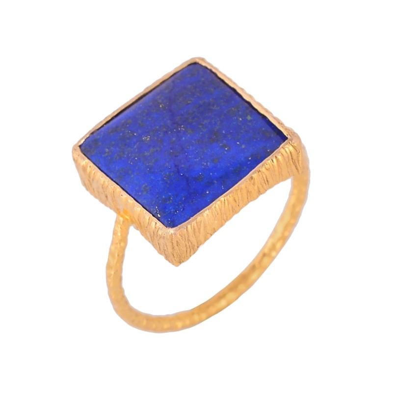 Donna Natural Lapis Ring 18K gold in vendita