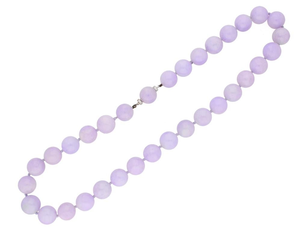 lavender jade bead necklace