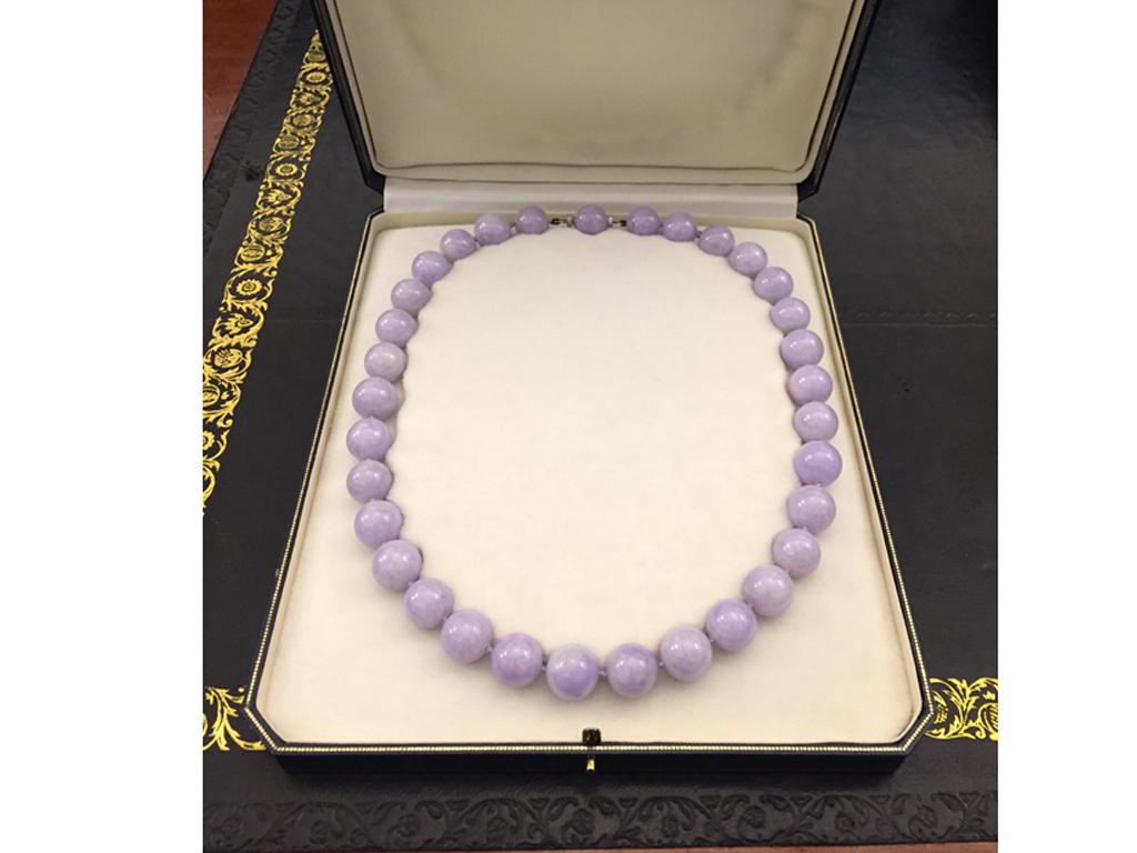lavender jade bead necklace