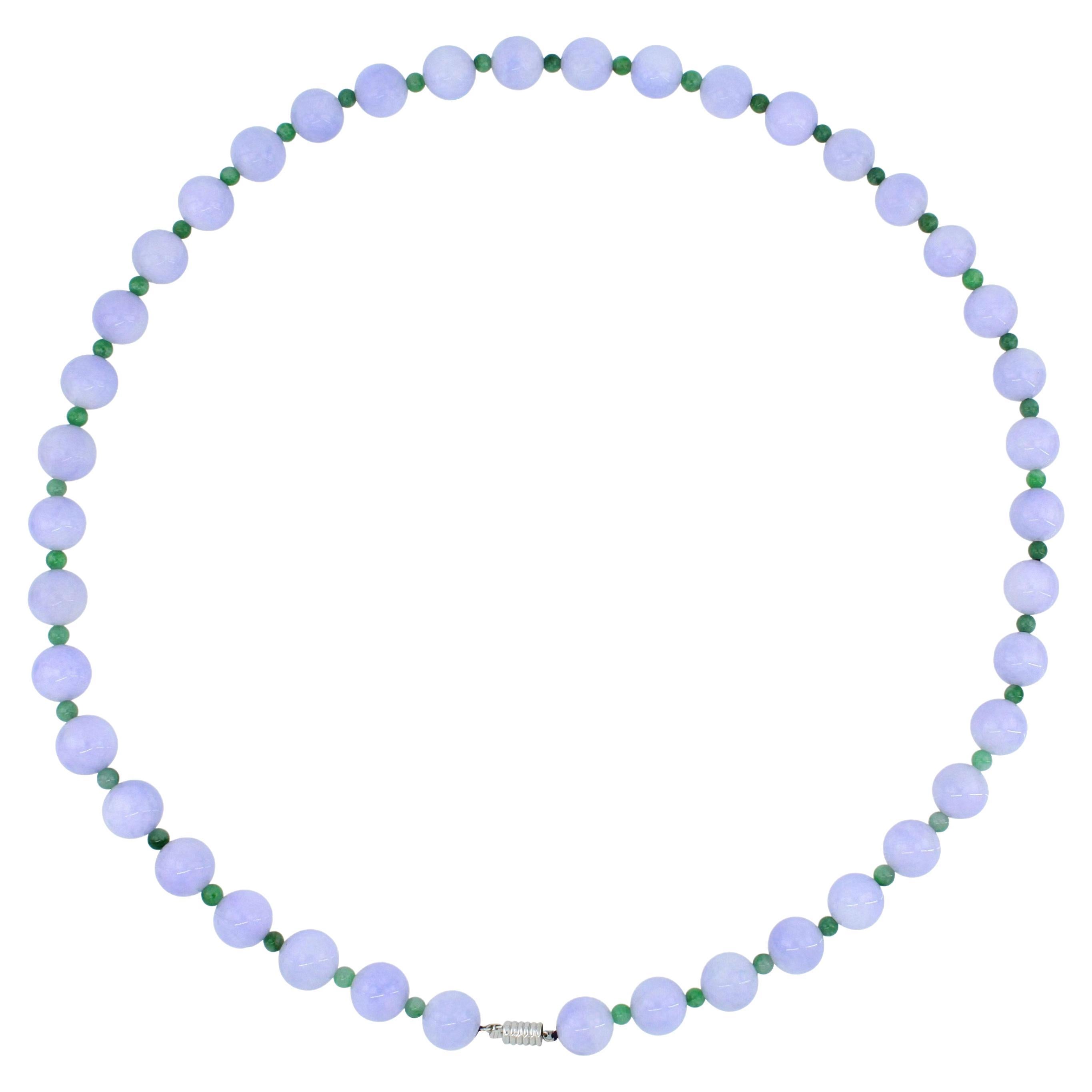 Natural Lavender Jadeite Necklace
