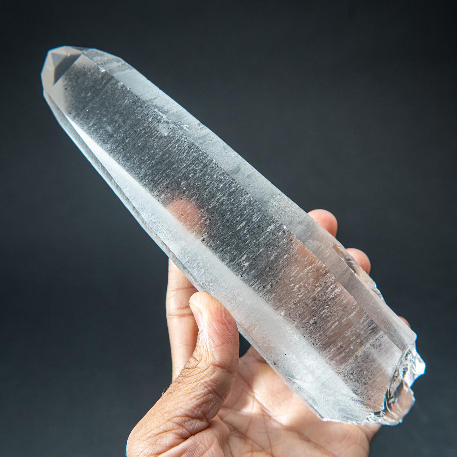 Natural Lemurian Quartz Crystal from Brazil (1.65 lbs) In New Condition For Sale In New York, NY
