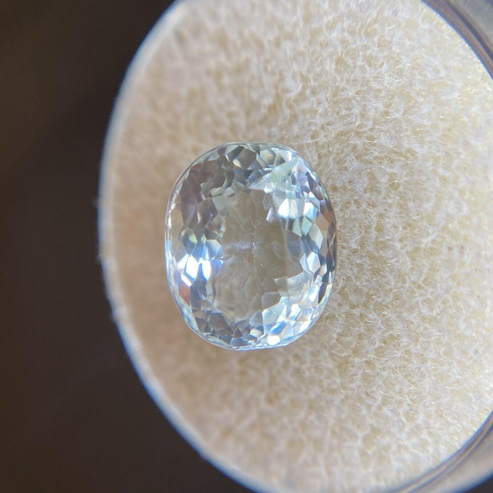 Natürlicher hellblauer Aquamarin 3,66 Karat, Ovalschliff, loser Edelstein für Damen oder Herren