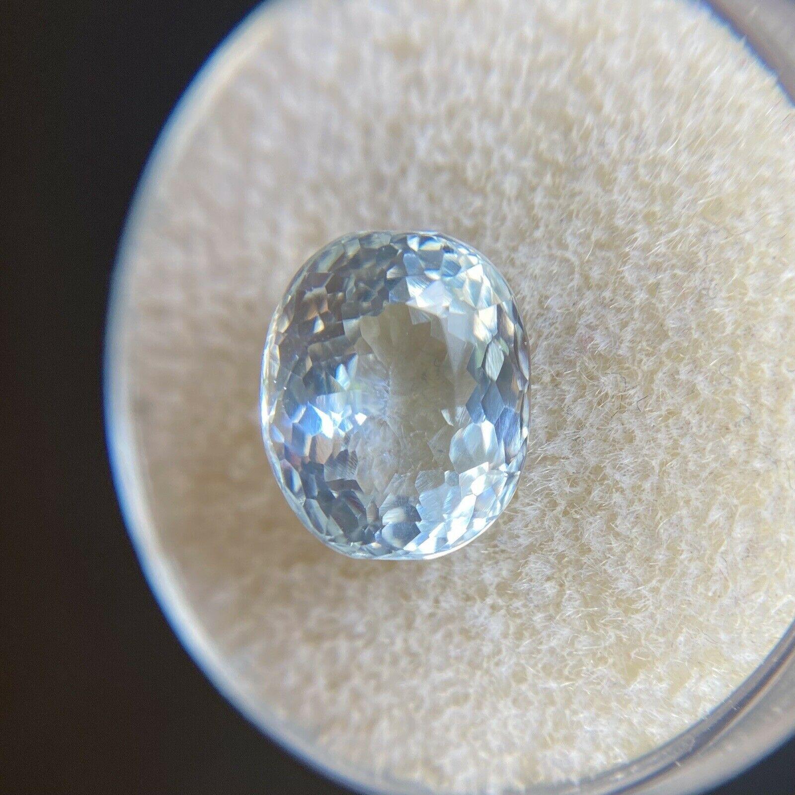 Natürlicher hellblauer Aquamarin 3,66 Karat, Ovalschliff, loser Edelstein 1