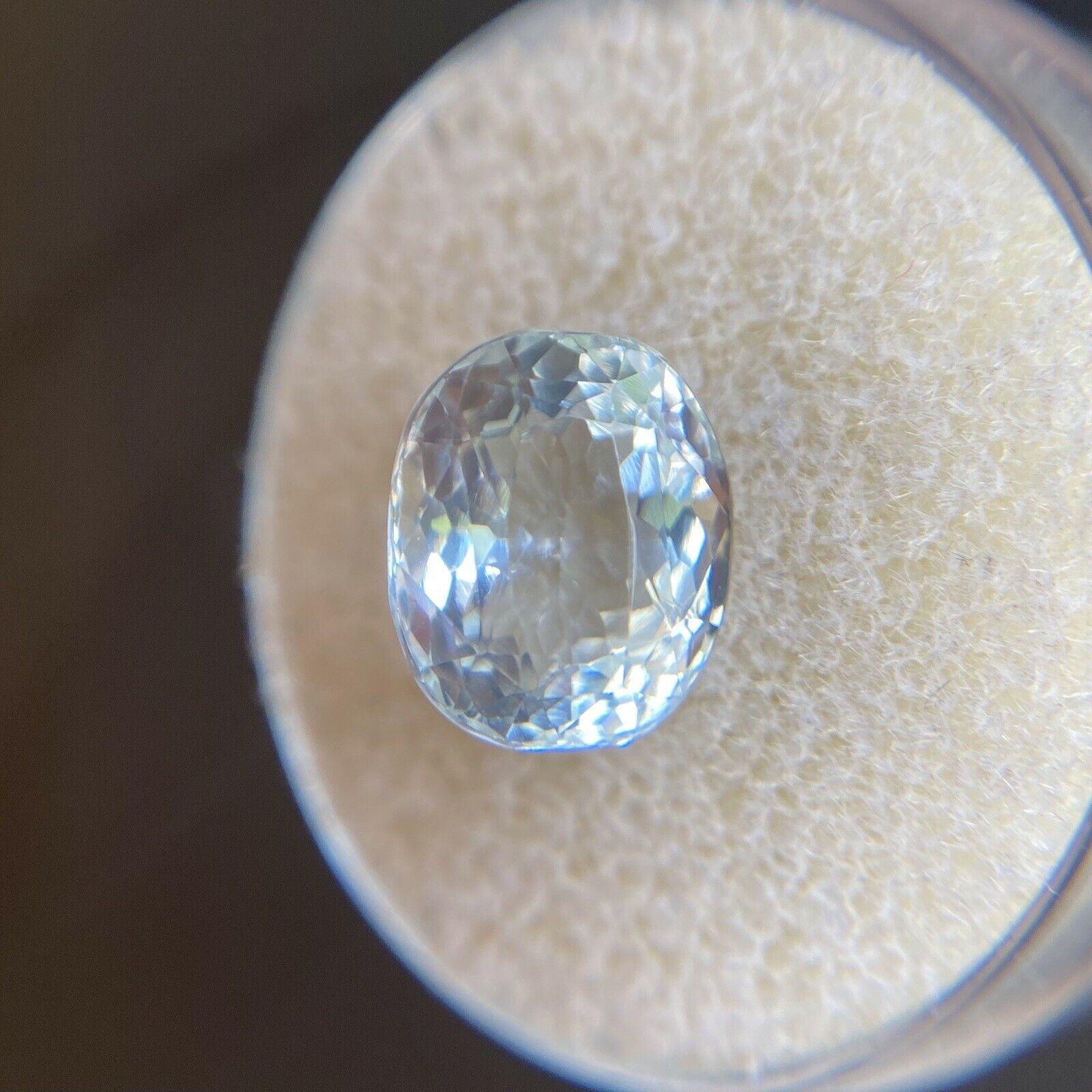 Natürlicher hellblauer Aquamarin 3,66 Karat, Ovalschliff, loser Edelstein 2