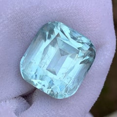 Natural Light Blue Aquamarine Cushion Cut 18.53 Carat Loose Gemstone for Pendant